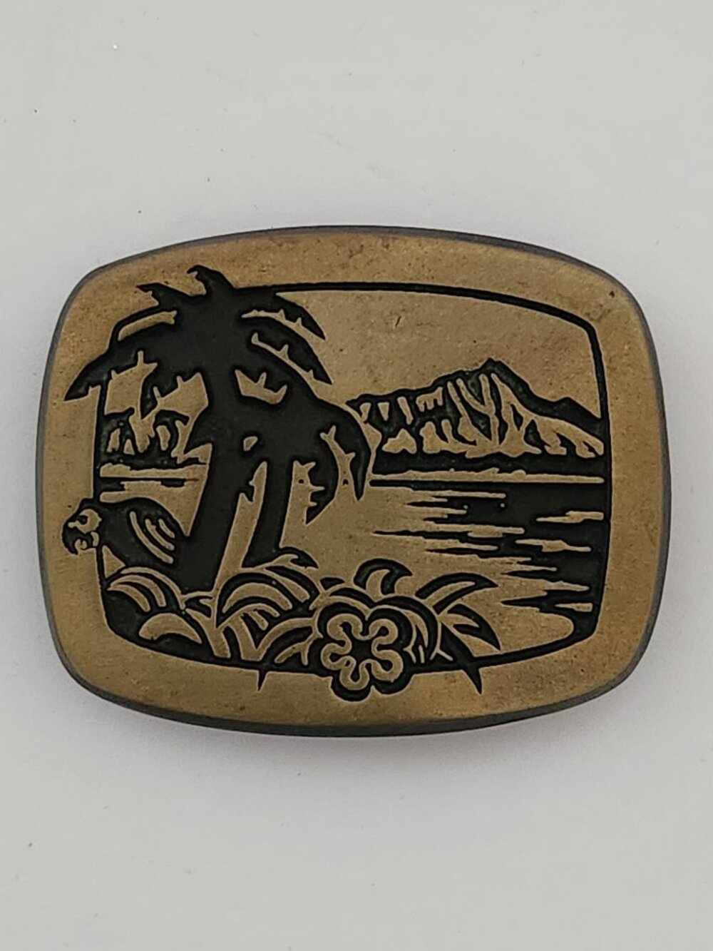 Vintage Sandcast Solid Bronze Collectors Belt Buckle Grounded Coastal Reclaimed